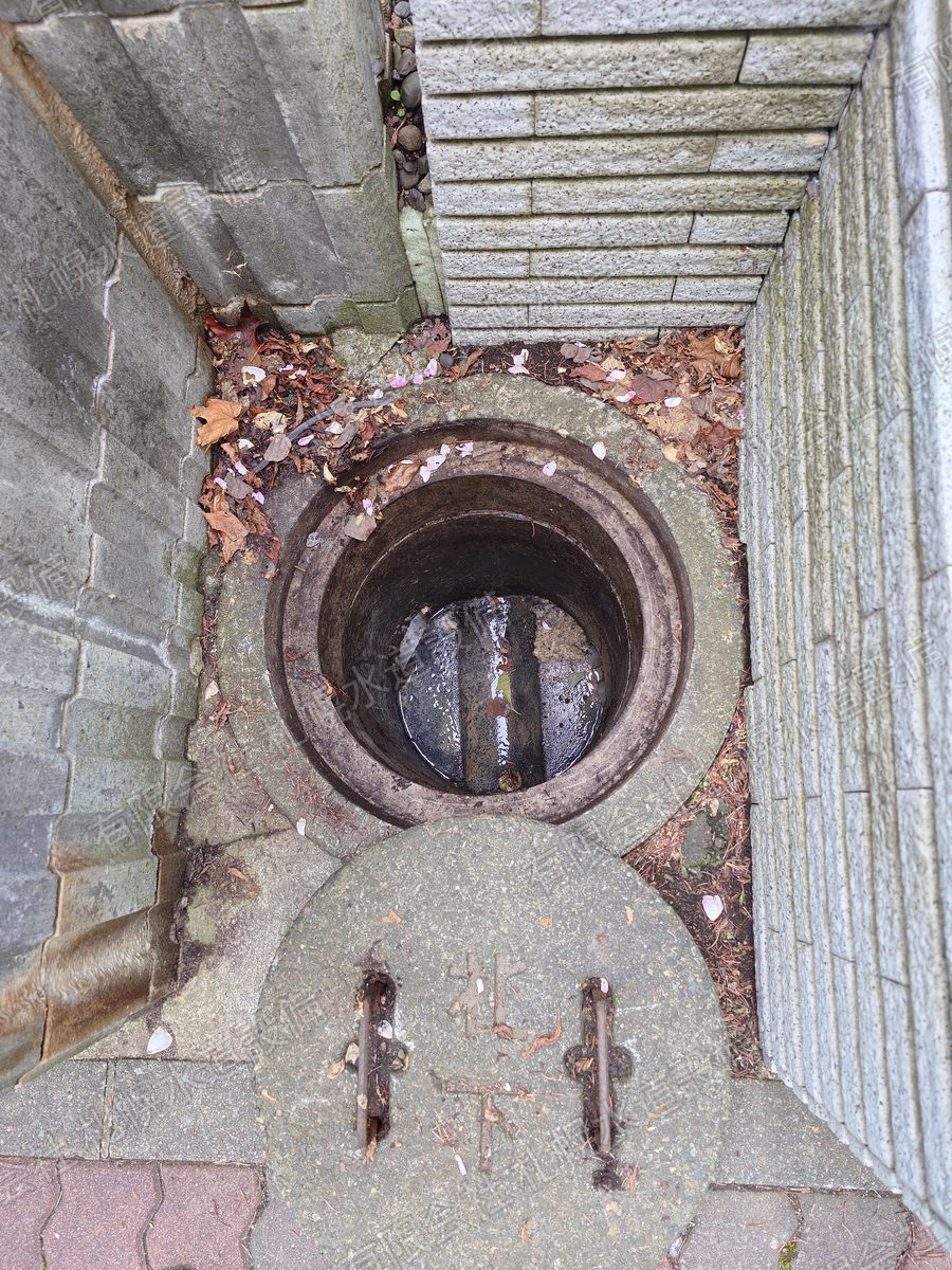 札幌市に木の根を除去してもらい清掃された公共マス（札幌市清田区平岡公園東）